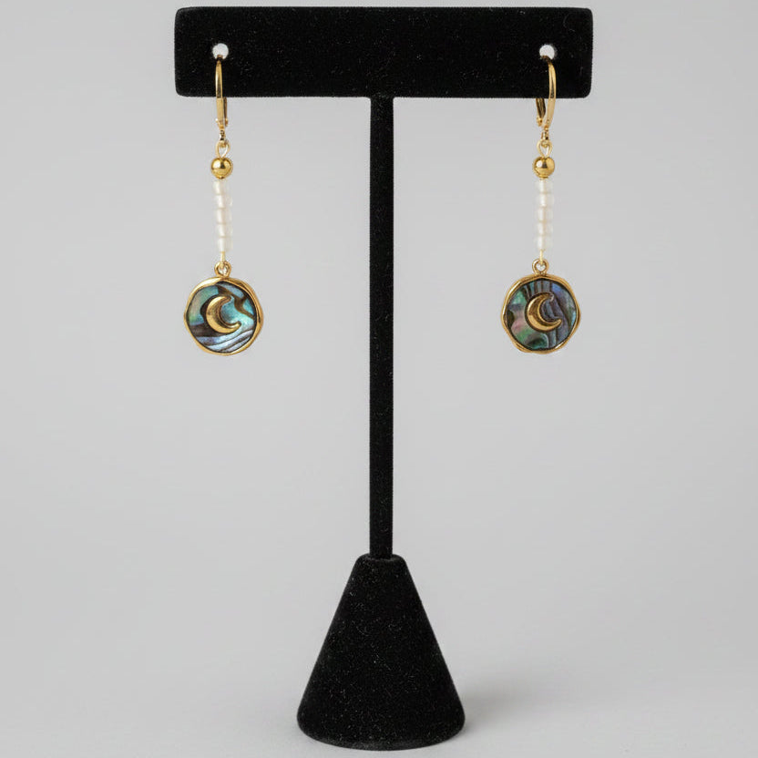 Moon at Midnight Dangle Earrings