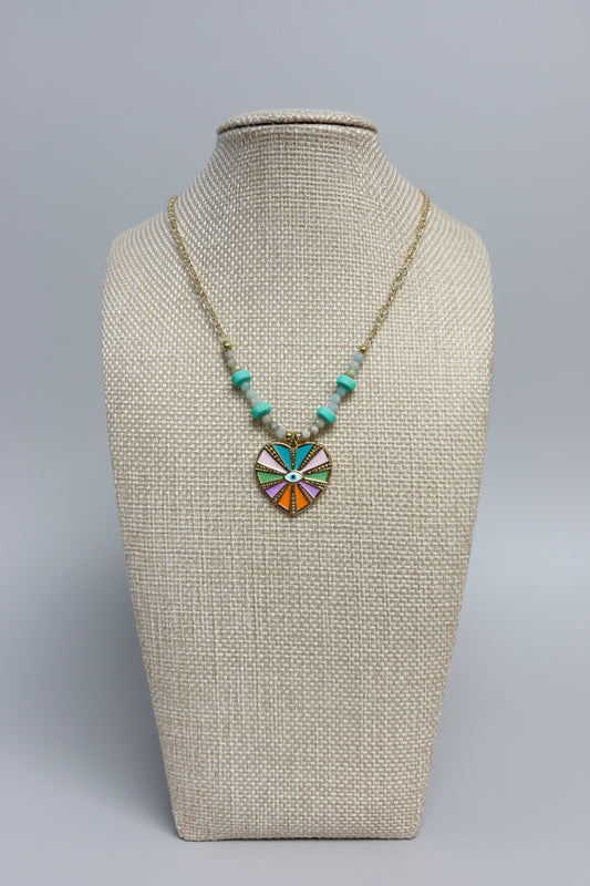 Rainbow Evil Eye Necklace